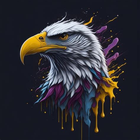 Premium AI Image A Painting Of A Bald Eagle With A Yellow Beak And A