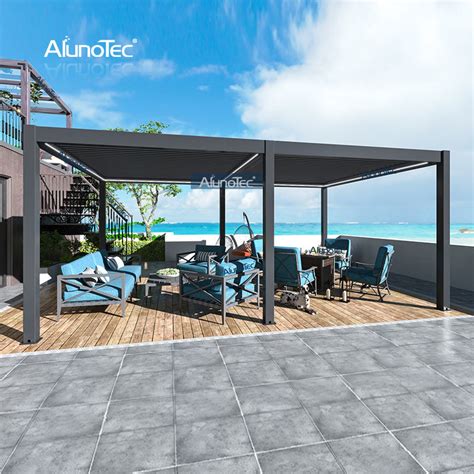 Alunotec Motorized Design Gazebos Electric Aluminum Roof Pergolas Beach Hot Sex Picture