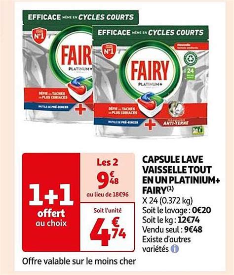 Promo Capsule Lave Vaisselle Tout En Un Platinium Fairy Chez Auchan