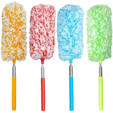 4 Pcs Microfiber Duster With Bendable Head Washable Reusable Duster 360 Degree Flexible Duster