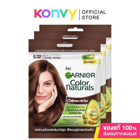 [แพ็คสาม] Garnier Color Naturals Creme Riche [1pc] #5.32 Caramel Brown ...