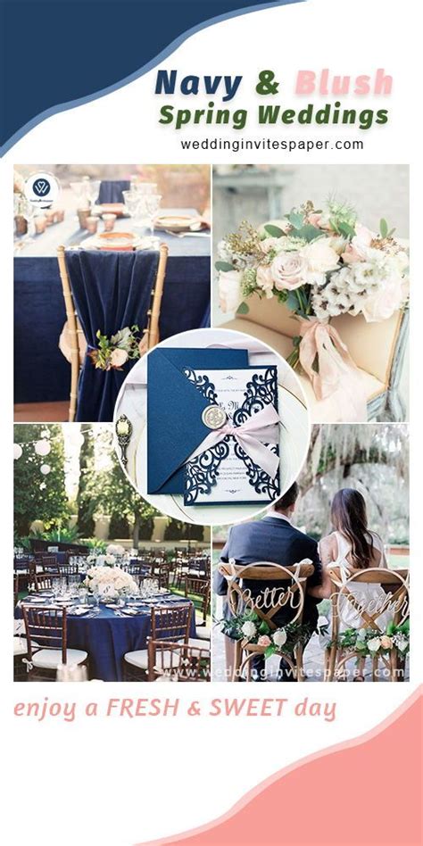 Top 5 Early Spring Navy Blue Wedding Color Palettes Navy And Blush Elegant Theme With B