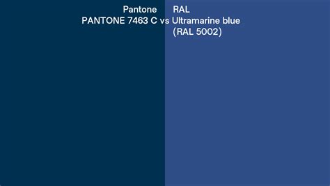 Pantone 7463 C Vs Ral Ultramarine Blue Ral 5002 Side By Side Comparison