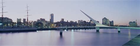 Puerto Madero at Night, Skyline Buenos Aires, Argentin. Woman Bridge ...