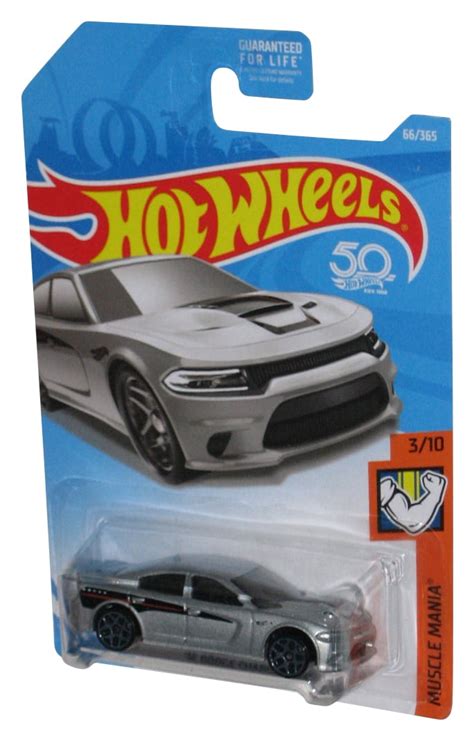 Hot Wheels Muscle Mania Silver Dodge Charger SRT Toy Car Walmart