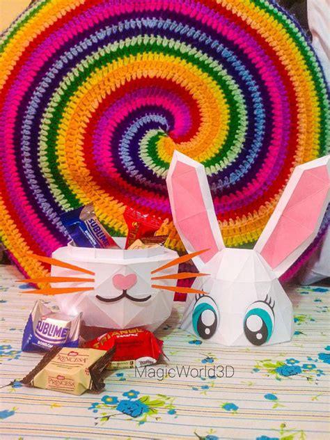 Easter Bunny Papercraft Low Poly Bunny Pdf Template Low Etsy Uk