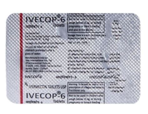 Ivecop 6 Ivermectin 6mg Tablets At Best Price In Nagpur By Arhant Sales