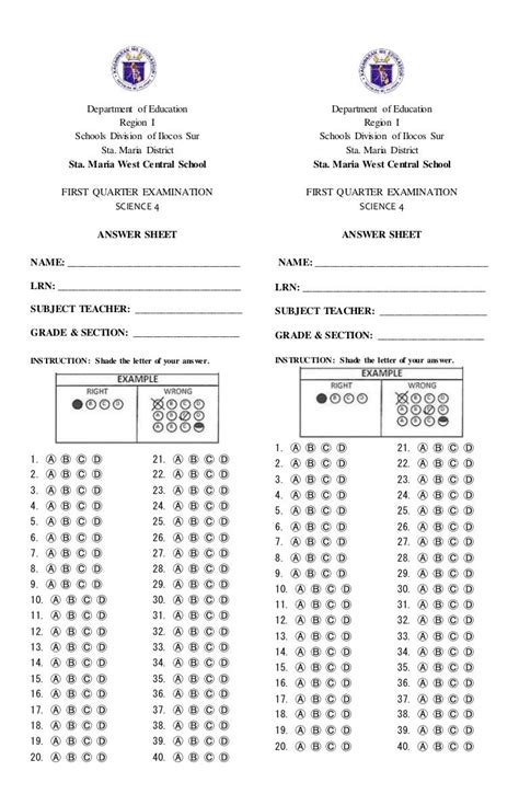 Nat Type Answer Sheet