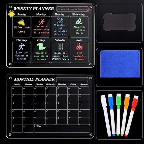 Aegtva Calendario Acrilico Magnetico Para Refrigerador Transparente