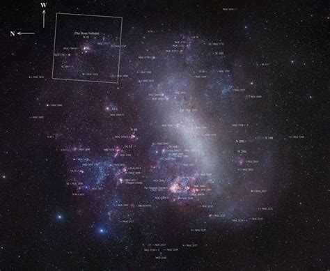 ESA - The Magellanic Cloud with features marked