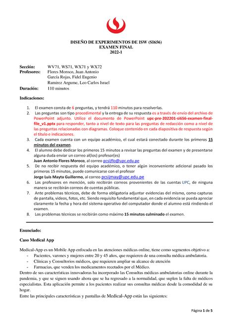 Upc pre 202201 si656 examen final v1 DISEÑO DE EXPERIMENTOS DE ISW