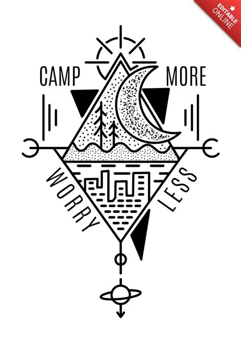 Geometr A Sagrada Campamento M S Preocupaci N Menos Silueta Insignia