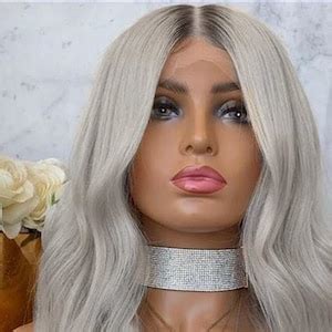 OMBRE Platinum Color Transparent Lace Straight Virgin Brazillian Human