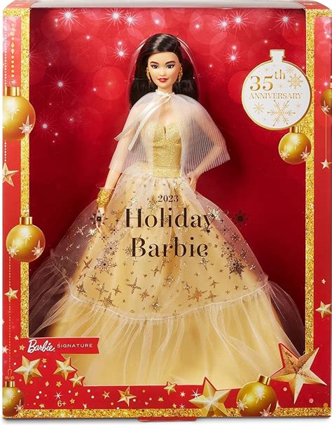 Amazon Barbie Signature 2023 Holiday Doll Black Hair Wearing