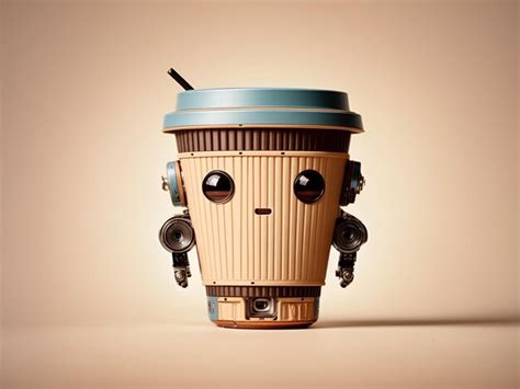 Premium Ai Image An Adorable Robot That Resembles A Coffee Cup