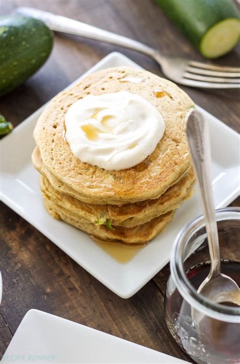 Zucchini Bread Pancakes With Maple Cream Cheese Topping Recipe Runner