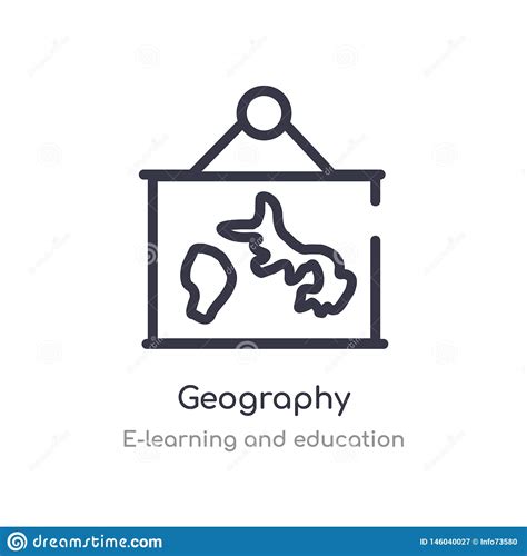 Geography Outline Icon Isolated Line Vector Illustration From E