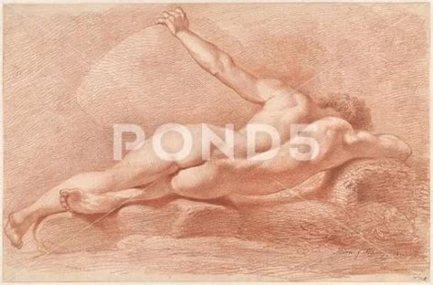 Photograph Landscape Male Nude Seen On The Back Lying Male Nude