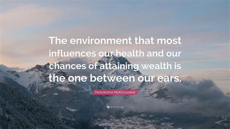 Mokokoma Mokhonoana Quote The Environment That Most Influences Our