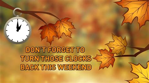 Turning the clocks back this weekend & why