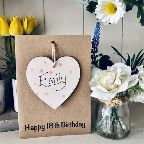 Personalised 18th Birthday Wooden Heart Keepsake Card By Craft Heaven