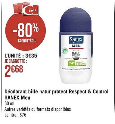 Promo D Odorant Bille Sanex Natur Protect Chez Auchan Icatalogue Fr