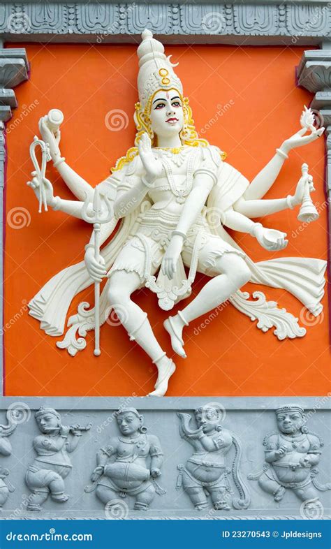 Hindu Goddess With Many Arms Temple Statue Stock Image Image Of Hindu