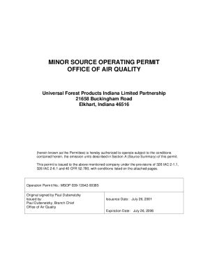 Fillable Online Permits Air Idem In Minor Source Operating Permit