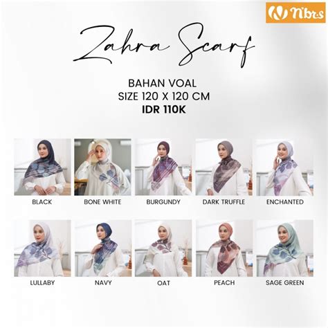 Jual Zahra Scarf Nibras Hijab Segi Empat Motif Premium Shopee Indonesia