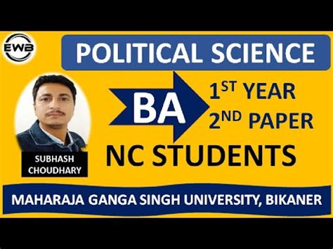 POLITICAL SCIENCE BA 1ST YEAR 2ND PAPER NC STUDENTS MGSU BIKANER