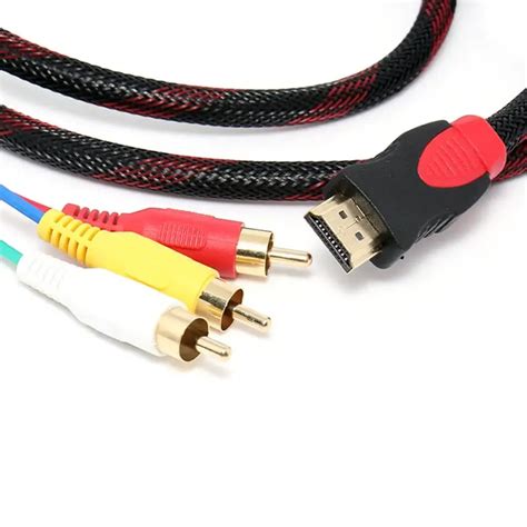 Cel 5ft Hdmi Male To 3 Rca Video Audio Av Cable Cord Adapter For Tv