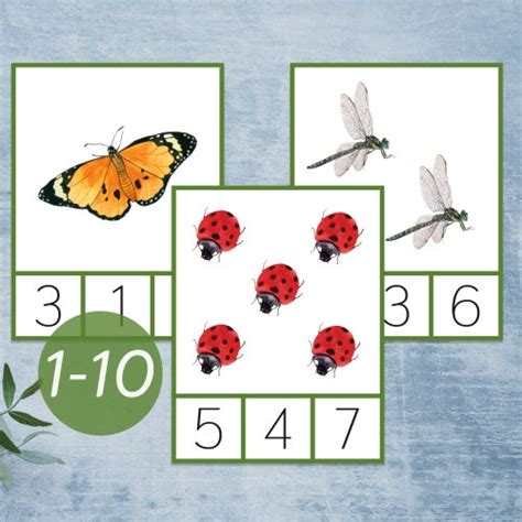 Flower Preschool Printable Count And Clip Cards 1 10 Etsy