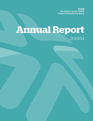 Fillable Online Bhamsouthcentralccg Nhs Annual Report Nhs Birmingham