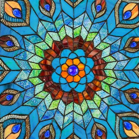 River Of Goods Peacock Star Tiffany Style Stained Glass Window Panel And Reviews Wayfair