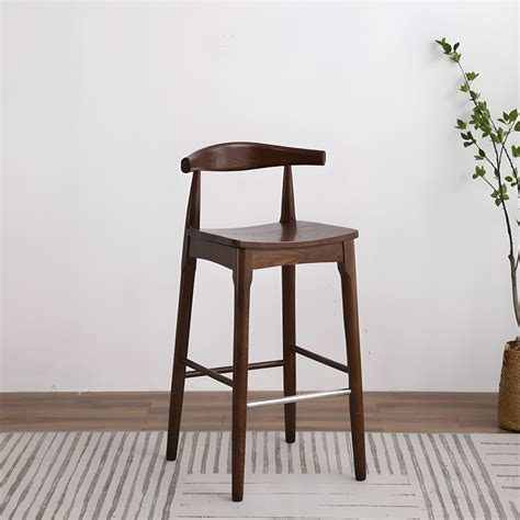 Modern Style Bar-stool Wooden Bar Stool with Wood Legs for Home Bar Stools