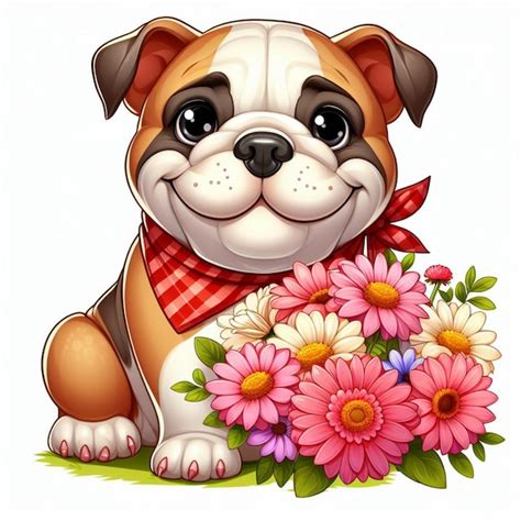 Premium Vector English Bulldog Dog Vector Cartoon Illustration