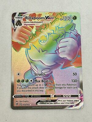 Rillaboom VMAX 193 192 Rebel Clash 2020 Secret Rainbow Rare Pokémon TCG