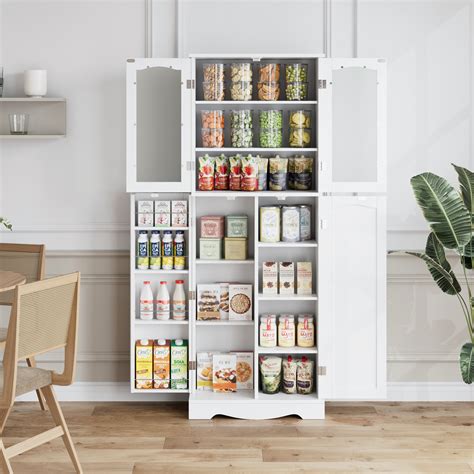 Homfa Kitchen Food Pantry Cabinet Tall Storage Cabinet With