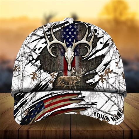 Aio Pride Premium Unique Cracked Flag Skull Deer Hunting Hats D Print