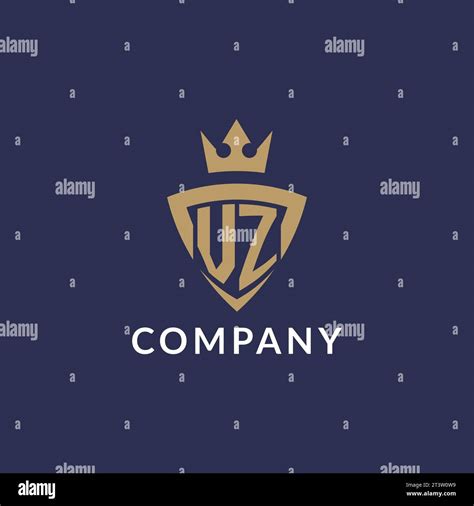 Vz Logo With Shield And Crown Monogram Initial Logo Style Vector File