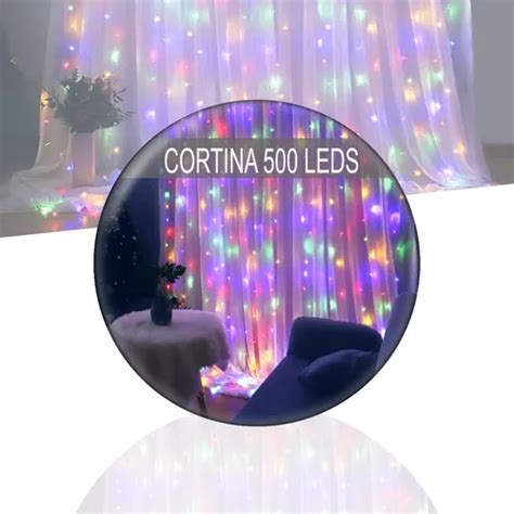 Cortina 500 Leds Colorida Funções Pisca 4x2 2 Festa Evento