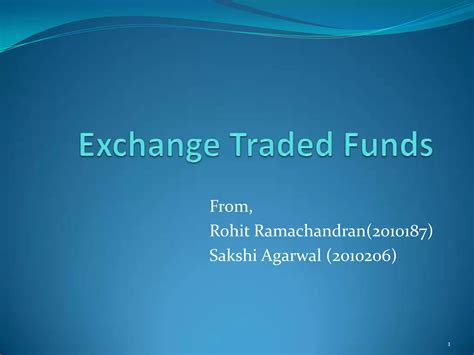 Exchange Traded Funds Ppt