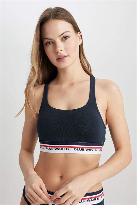 Navy WOMAN Defacto Fit Bikini Top DeFacto