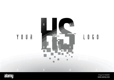 Hs H S P Xeles Logotipo Carta Con Digital Destrozada De Cuadrados