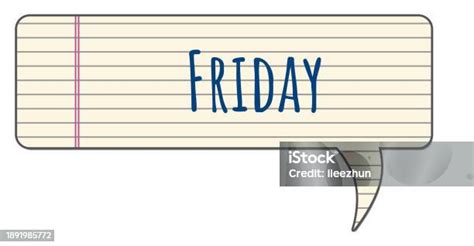 Friday Notebook Texture Comment Symbol Text Stock Illustration