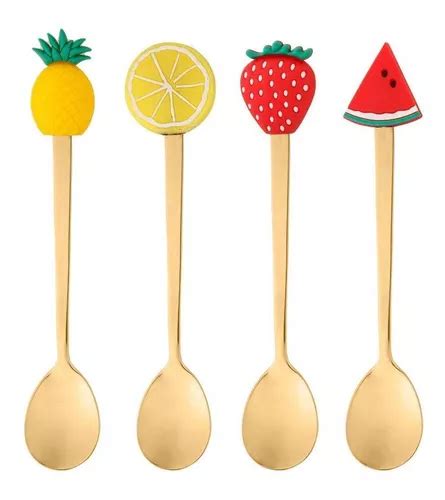 4 Cucharas De Acero Inoxidable Wolff Fruit Gold MercadoLibre