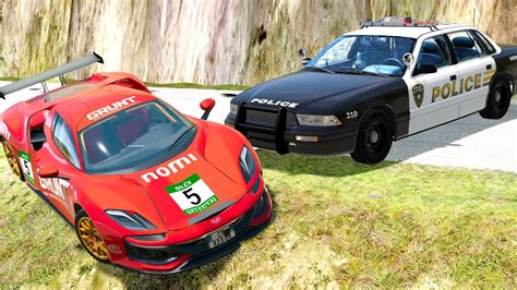 Epic Police Chase Car Crashes On Cliff Drops Beamng Drive