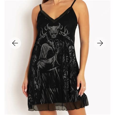 Blackmilk Clothing Grim Reaper Sheer Mini Slip Dress Gem