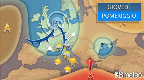 Meteo Tra giovedì e venerdì acquazzoni e temporali anche forti su