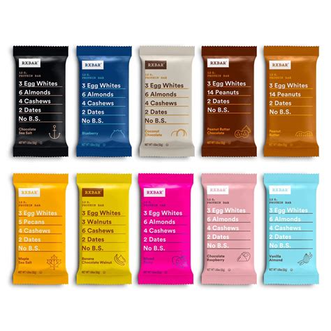 Rxbar Protein Bar Variety Pack 10 Flavors 55oz Box 30 Bars